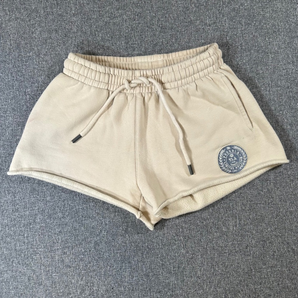 Youngla Women XS Sweat Shorts Beige Tan Fleece Gym Athletic YLA Limited Edition